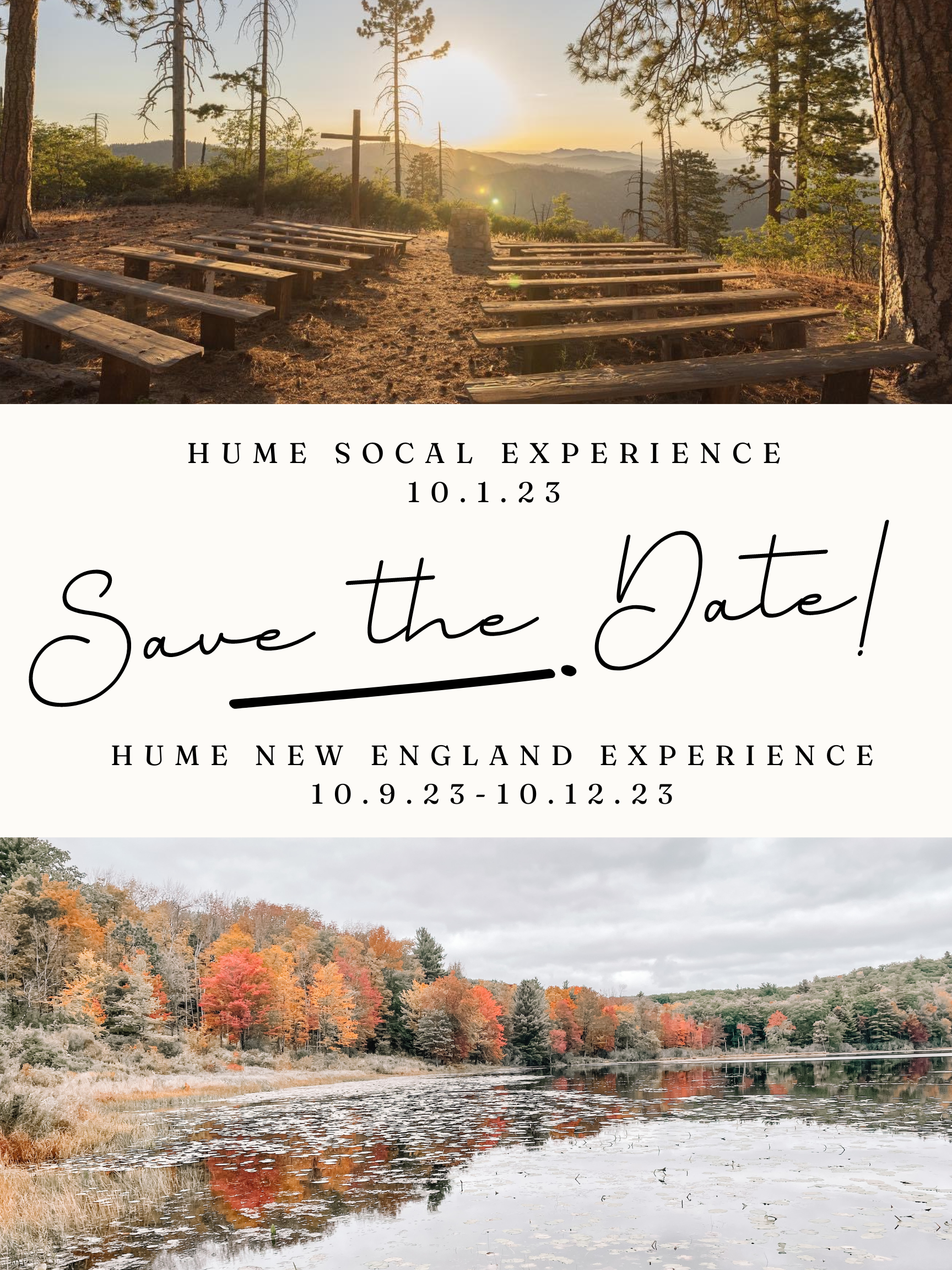 This Fall- Experience Hume SoCal and Hume New England!