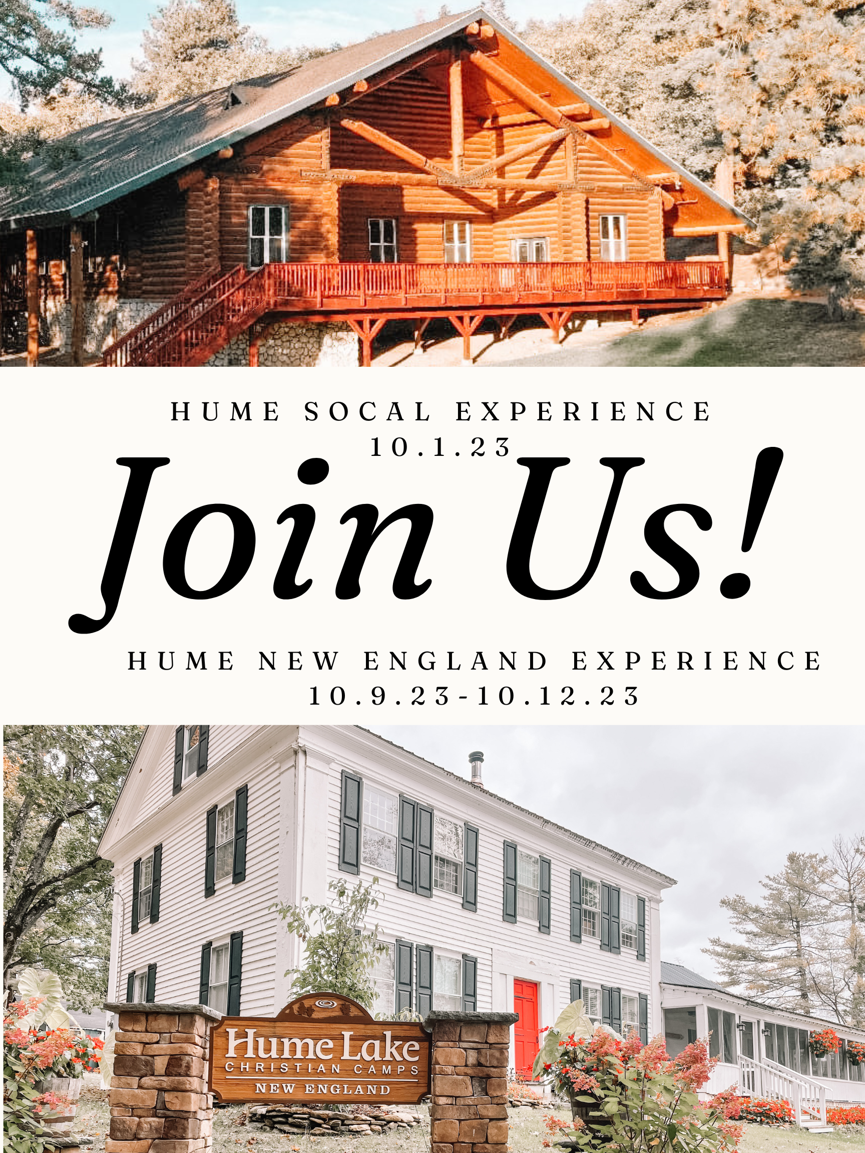 Save the Date to see Hume New England & Hume SoCal!