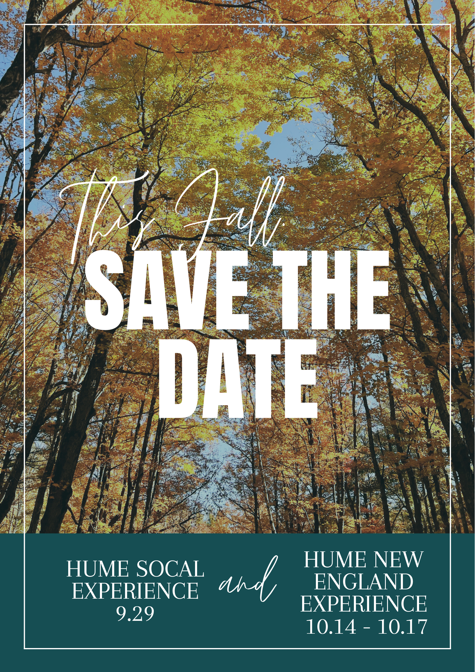 Save the Date… This Fall is going to be Exciting!
